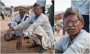 Villagers sit & chat at the fair grounds in Pushkar, Rajasthan
